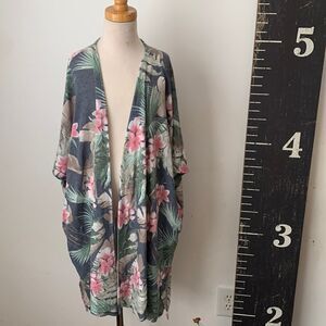 7th ray floral short sleeved cardigan xlarge